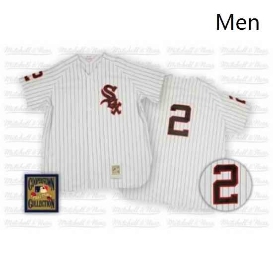 Mens Mitchell and Ness Chicago White Sox 2 Nellie Fox Authentic White Throwback MLB Jersey